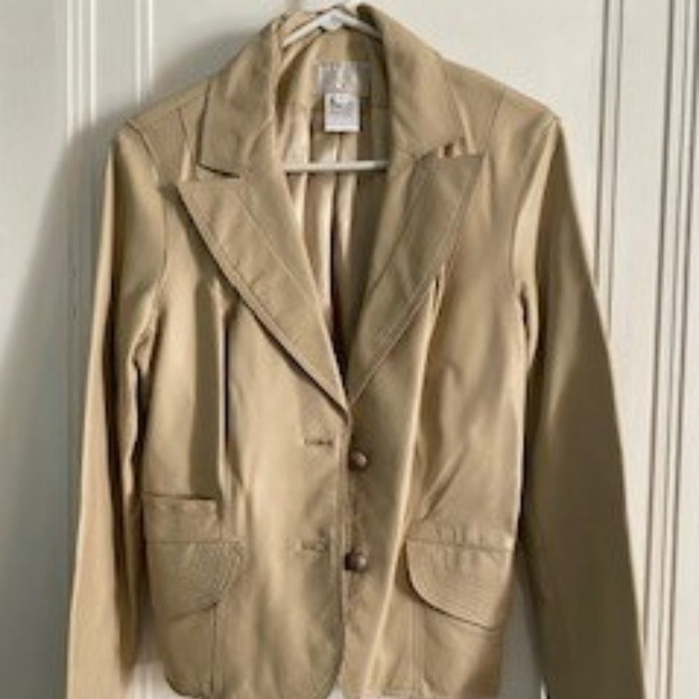 Alberto Makali Cream Leather Jacket